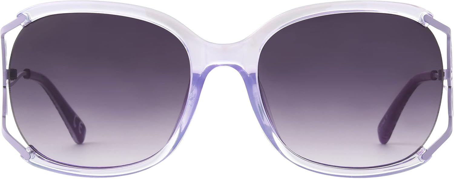 Betsey Johnson Women's Rainbows & Butterflies Sunglasses Butterfly, Crystal Purple, 57mm