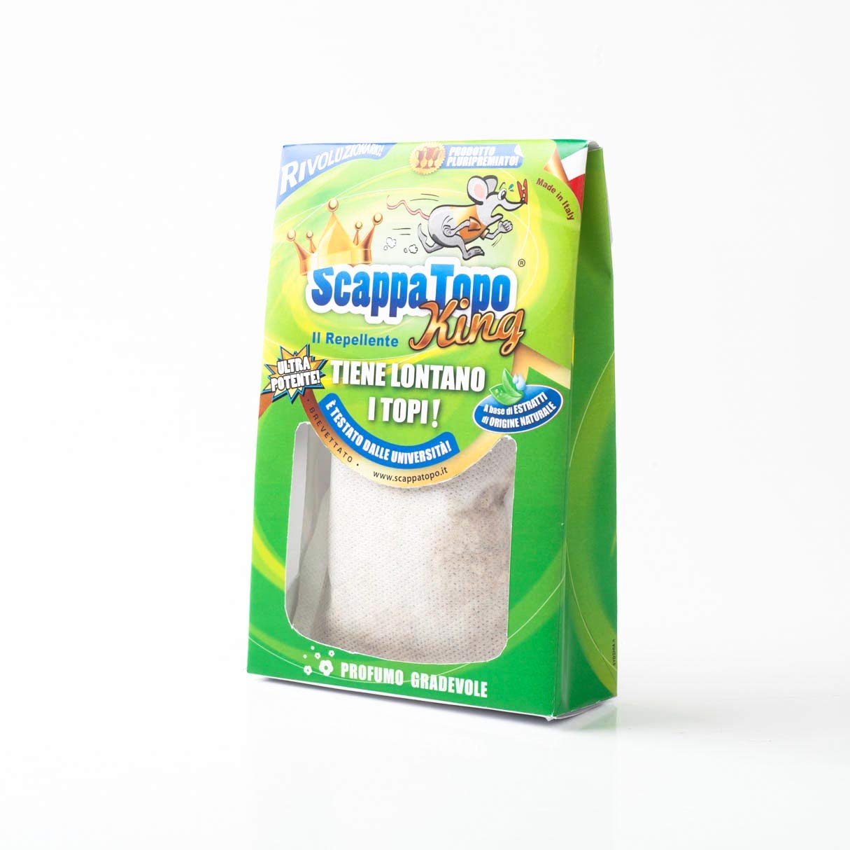 SCAPPATOPO IL BIO-REPELLENTE KING – Repellente Topi Naturale Extra Potente Fortissimo – Dissuasore per Topi e per Ratti Ecologico – Confezione da 2 pezzi da 100g