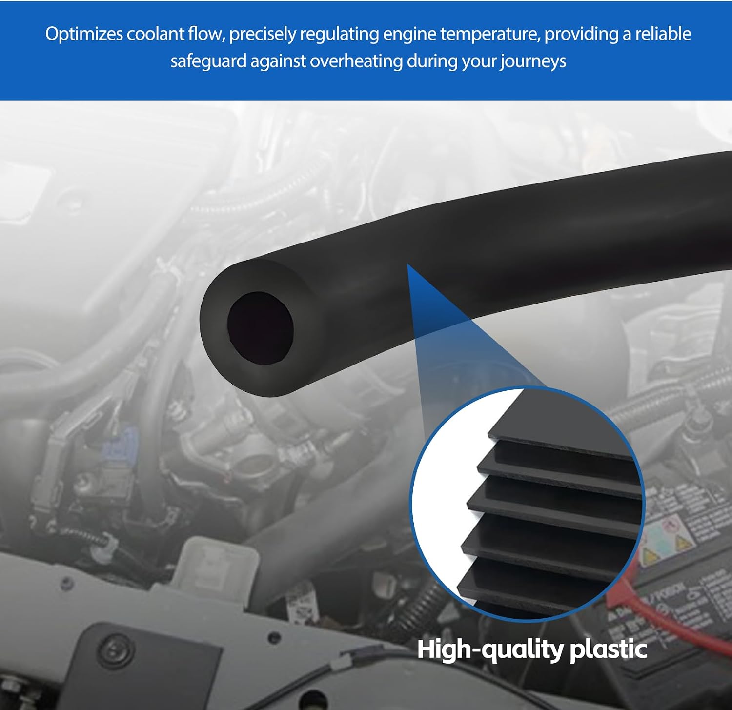 19509-R40-A02 Engine Coolant Hose Compatible with Honda Crosstour CR-V Civic Accord Replaces 19509-R40-A01