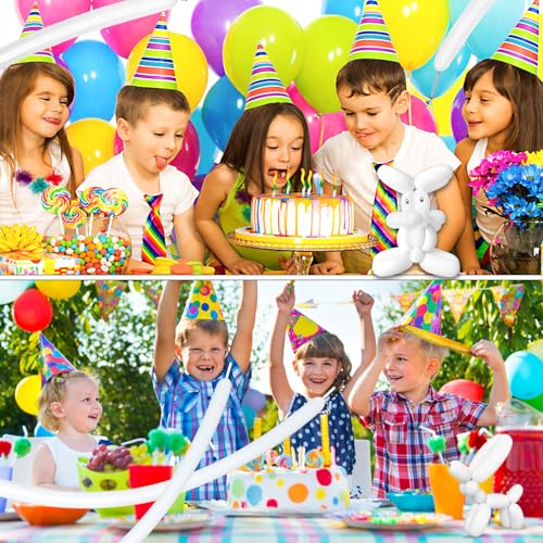 Image of LXZFCRG 260 Balloons White Long Ballons for Balloon Animals, 100pcs Twisting Ballons for Balloon Garland Animals Modeling Birthday Wedding Party Decorations (White)