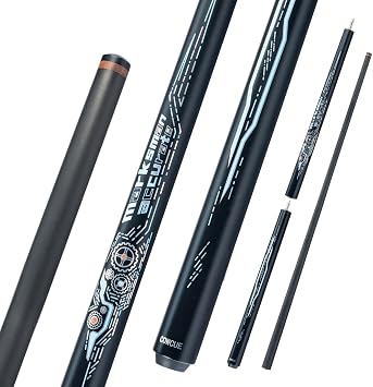 CRICAL Carbon Fiber Jump Break Cue, 3-Piece Break Jump Pool Cue with 12.9mm Bakelite Tip, Uni-Loc Joint, Low Deflection Shaft for Break Shots and Jump Shots