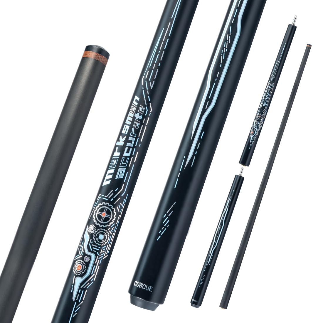 CRICAL Carbon Fiber Jump Break Cue, 3-Piece, 13.0mm Tip, Uni-Loc