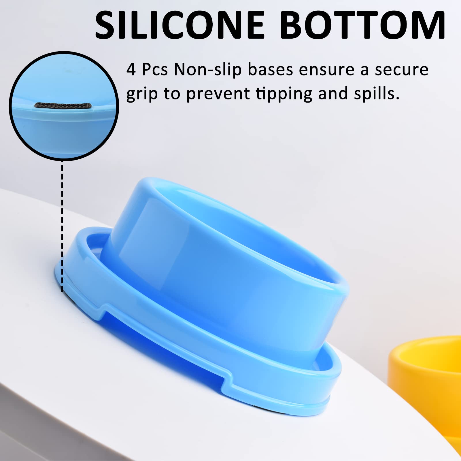 2 Ciotole Per Cani E Gatti - Antiformica, Antiscivolo, In Plastica Colorata Per Cibo E Acqua - Foto 11