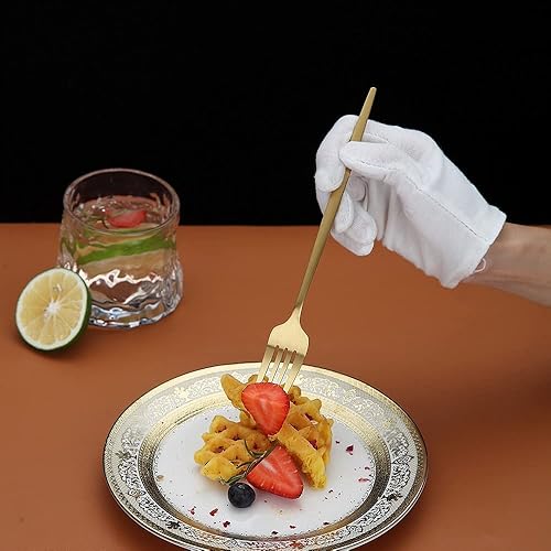 Miniatura 6 de Matt Gold - Juego de 6 tenedores de acero inoxidable de 8.4 pulgadas, apto para lavavajillas