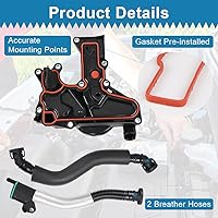 Vista 5 de WATERWICH Kit de manguera de ventilación para motor PCV para cárter de motor compatible con Audi A3 A4 A5 Q5 TT VW Beetle CC Jetta Passat GTI