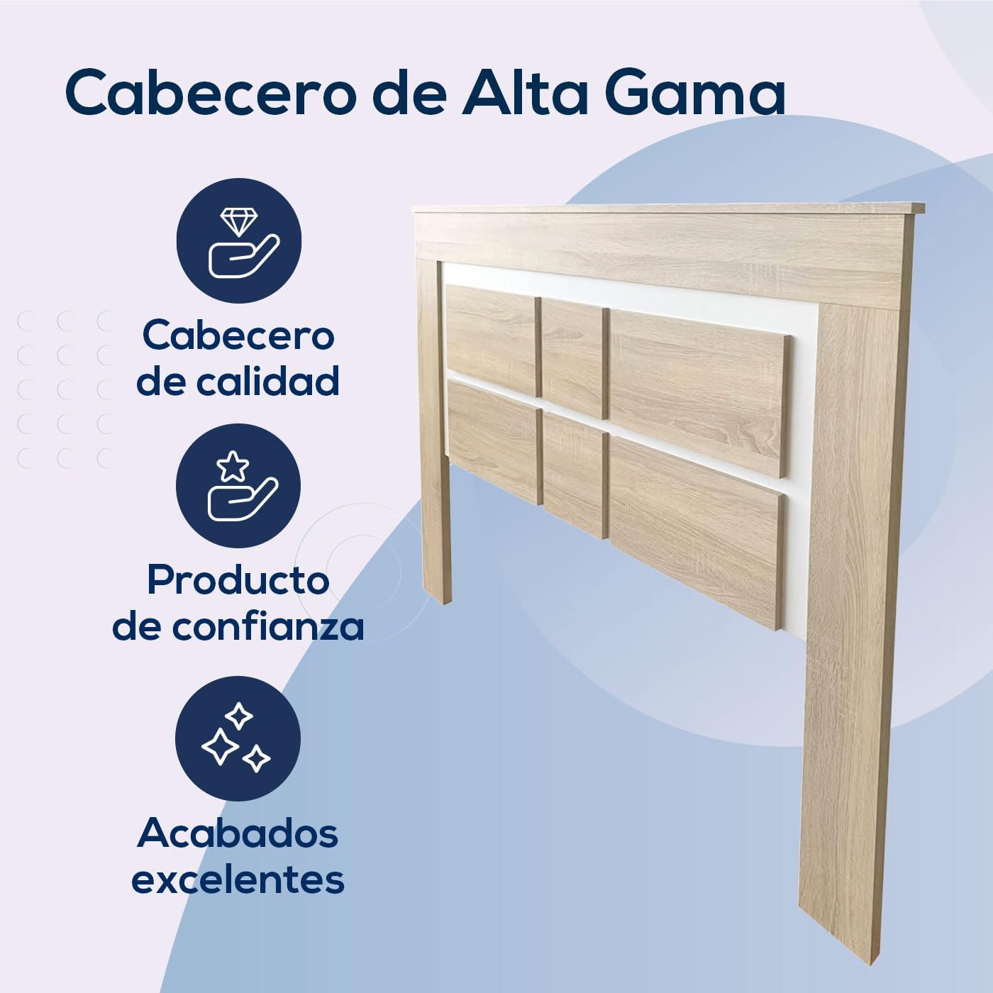 Duérmete Online - Cabecero Nórdico Omabella de 160 x 120 cm | Práctico y Elegante | Fácil de Montar, Colores Cambria y Blanco (para Cama de 135-140 o 160)