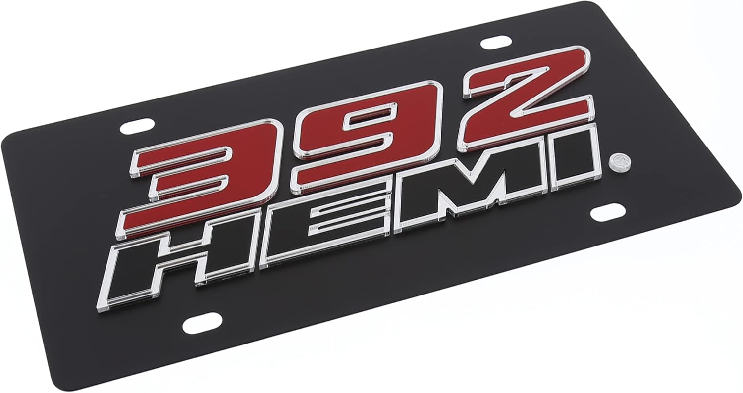 Logo License Plate for Hemi (Carbon Black)