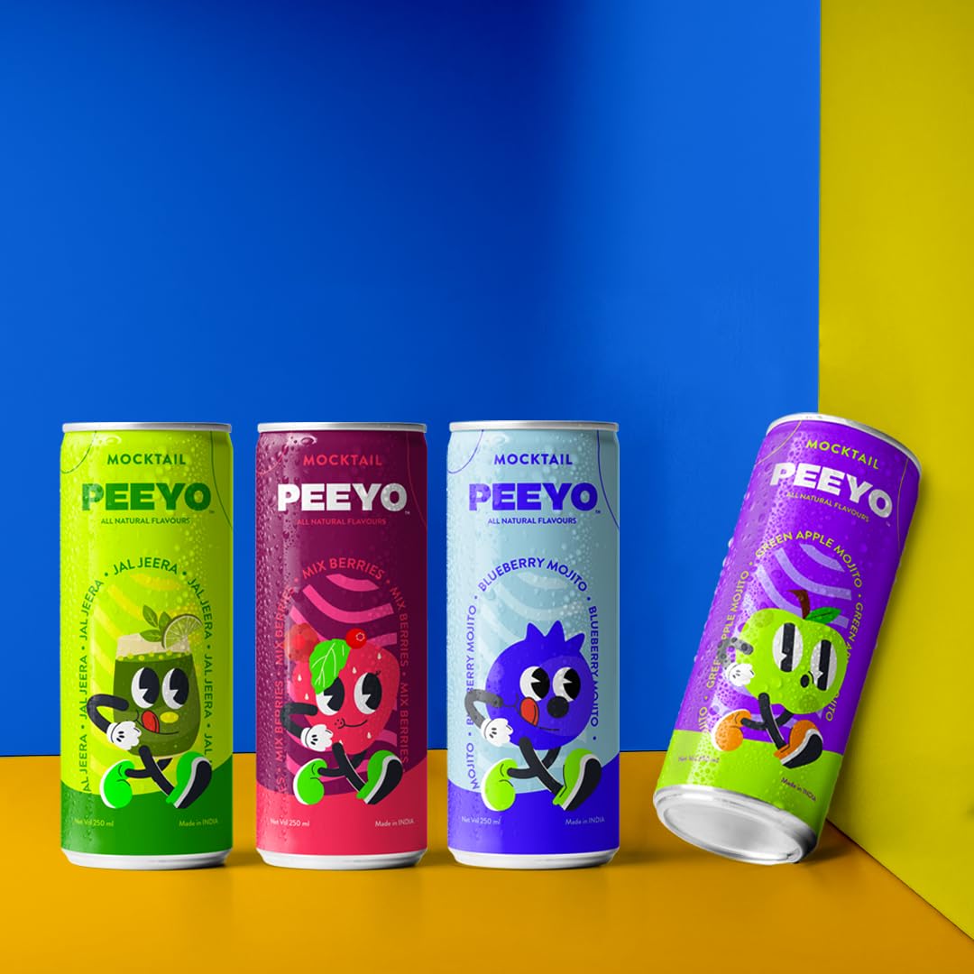 PEEYO Mocktails Party Box I Ready To Drink | Carbonated I All Natural Drinks, Original Flavour, 250ml per Can (Pack of 24)-image-49
