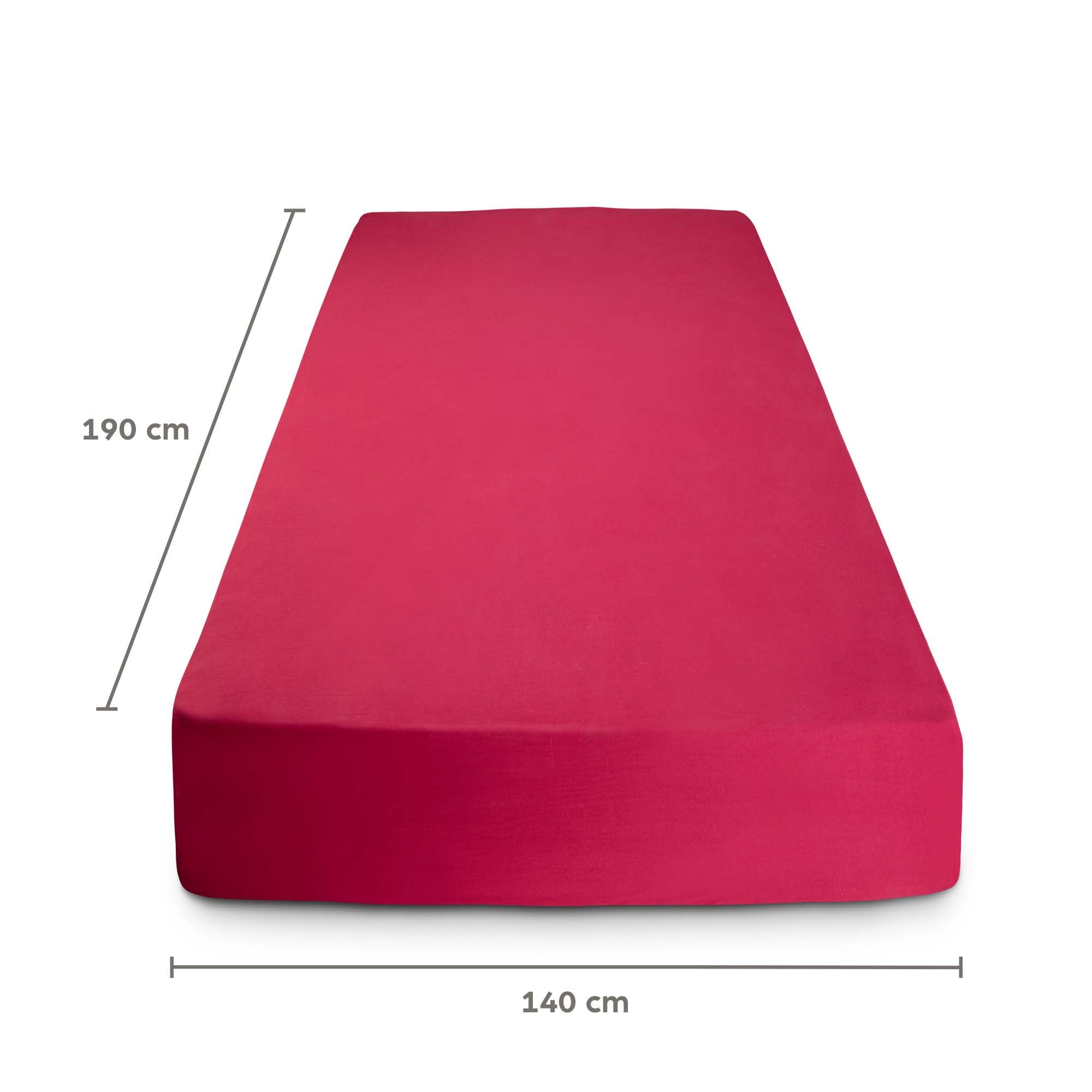 Double Fitted Sheet for Size 140x190 cm in Bordeaux Microfiber Bottom Fitted Sheet Deep Pocket 12 inch (up to 30cm) in Soft Brushed Microfiber Fabric Easy Care Shrinkage and Fade Resistant - Image 2