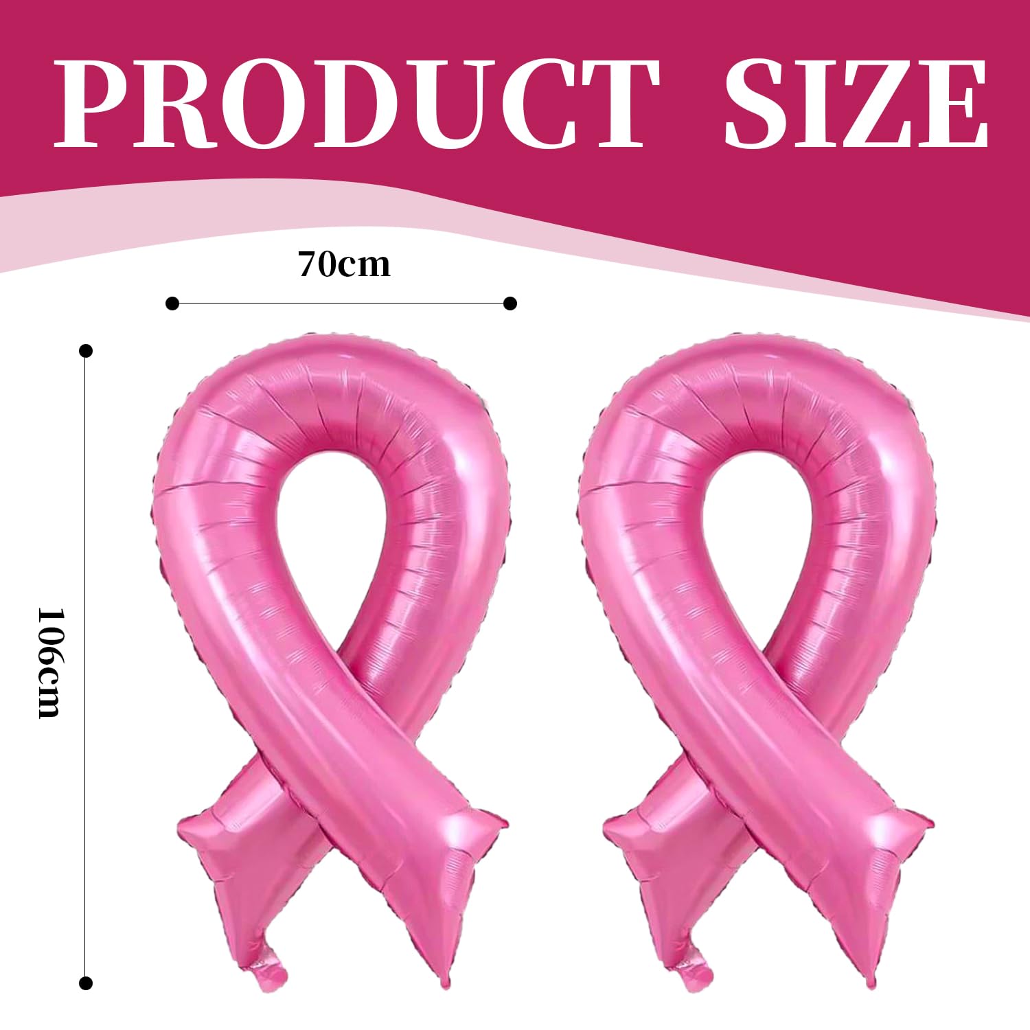 JUFYVO 4pcs Pink Ribbon Balloons Breast Cancer Awareness Balloons Decoration Breast Cancer Party Decoration Supplies Campaign Support Supplies for Women - Image 2