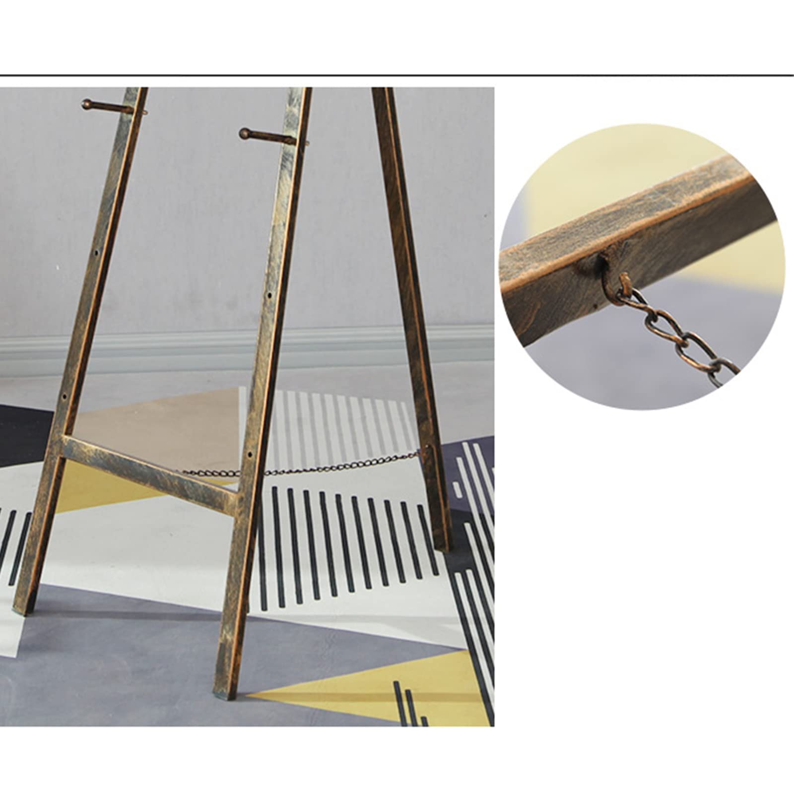 NZPOST Cavalletti Alti 120 cm/150 cm Cavalletto Pieghevole in Ferro Dorato Cavalletto Portatile per artisti Cavalletti da Studio robusti per Schizzi in Interni ed Esterni Altezz