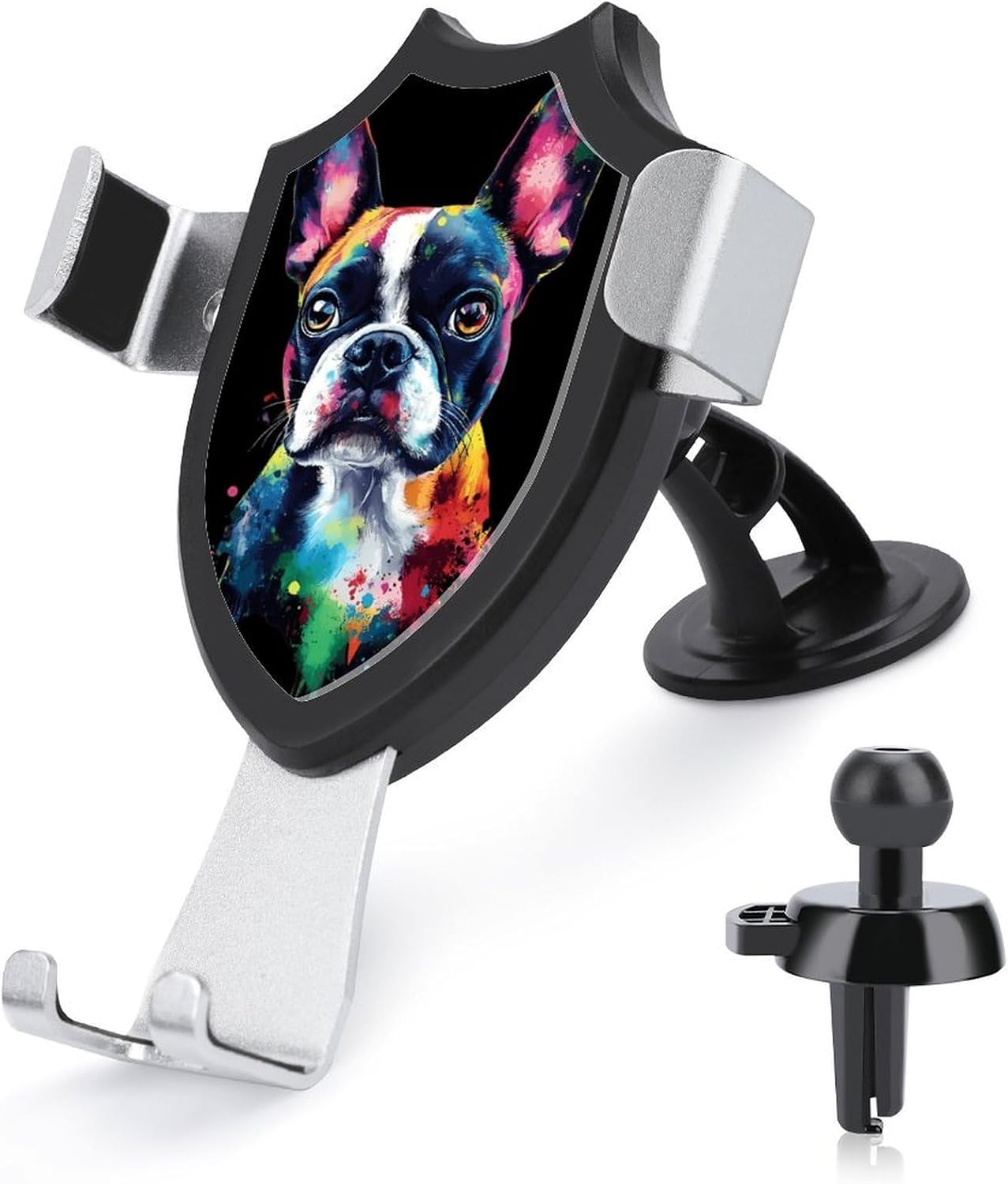 Colorful Boston Terrier Phone Holder for Car Air Vent