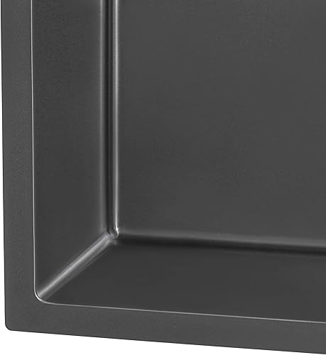 Vista 24 de Ruvati RVH7121BL - Fregadero de cocina de acero inoxidable negro de 21 pulgadas