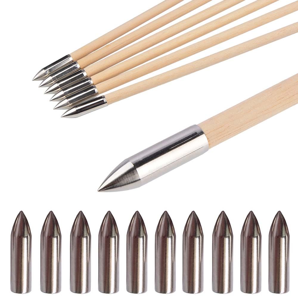6 Punte Da Freccia Per Arco - Lega Acciaio, 8mm, 185 Grani Per Caccia E Tiro - Foto 3