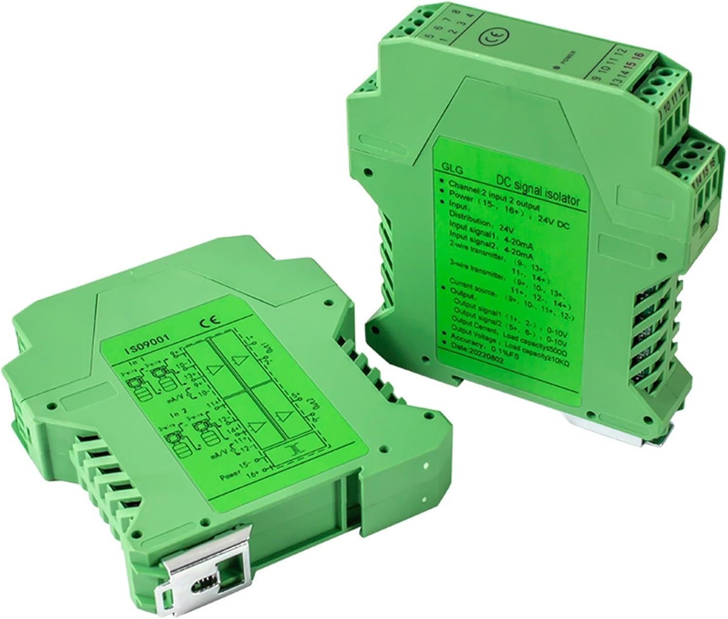 MNEXQML 1PCS Current Voltage Transmitter Signal Analog 4-20mA 0-10V Converter Signal Isolator(2IN4OUT,Output 0-10V_Input 4-20MA_DC24V)