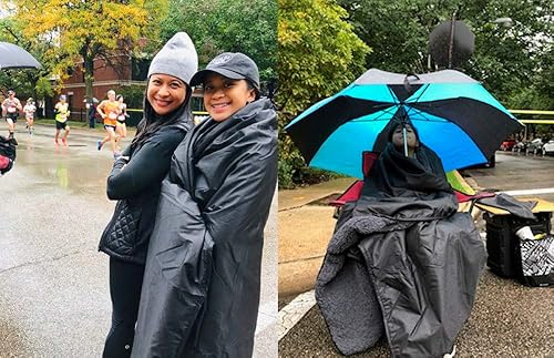 Miniatura 8 de Manta Elemental Stadium Sherpa impermeable, resistente al viento, picnic, silla de ruedas, camping, conciertos, bolsa con correa para el hombro y