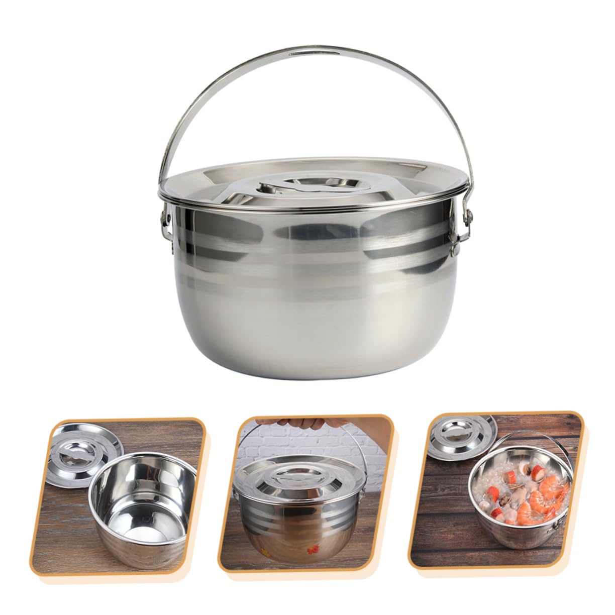 VINTORKY 1pc High Capacity Soup Pot Thicken Non Stick Stew Pot Cookware for Home and Outdoor Camping Convenient Lightweight Design Easy to Clean