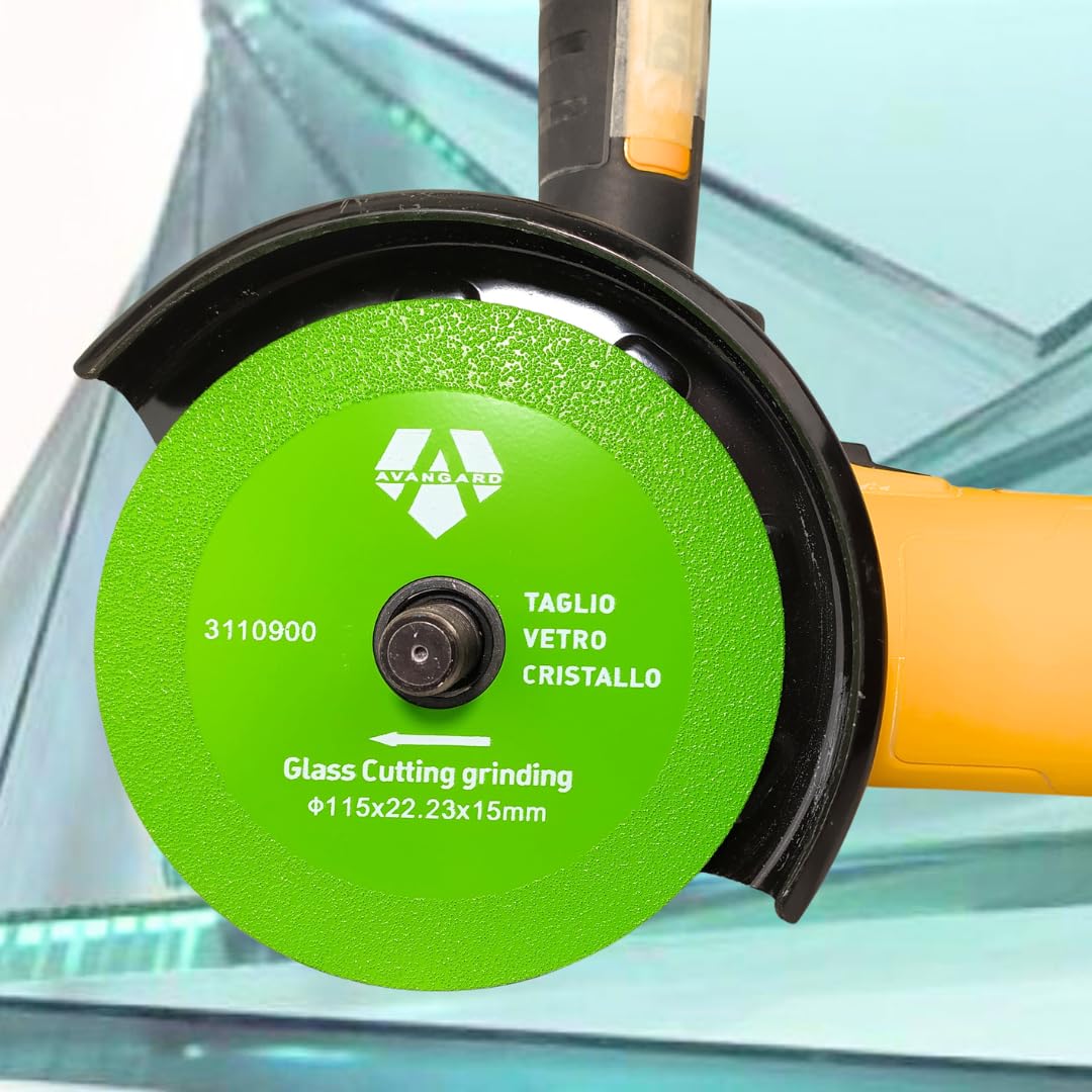 Disco diamantato Avangard da 115 mm o 125 mm per taglio professionale extra fine a secco di vetro in lastra o sagomato (bottiglie, vasi) (5, 115 mm)
