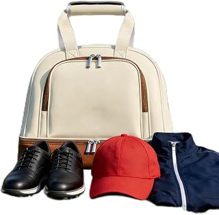 Pomya Duffle Bag, Gym Bag with Separate Shoe Compartment, Waterproof Microfiber Leather Travel Sports for Workout Business Trip Fitness (Beige Brown)