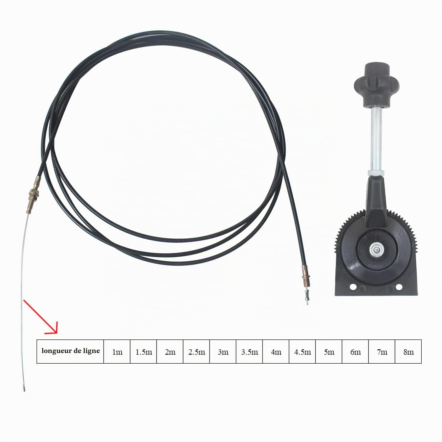 Manette d'accélérateur manuel pour tracteur moissonneuse bateau câble d'accélérateur tondeuse levier d'accélérateur boîtier moto de commande moteur réglage câble accélérateur (Longueur du fil 1.5m)