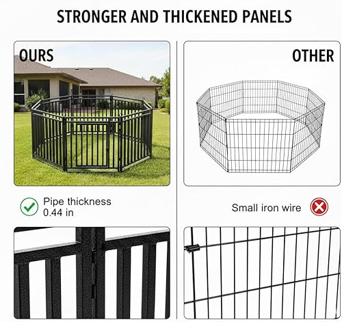 Miniatura 2 de Valla gruesa para perros, duradera y resistente, valla de patio al aire libre, 32 pulgadas de altura, 16 paneles, portátil y fácil de instalar,