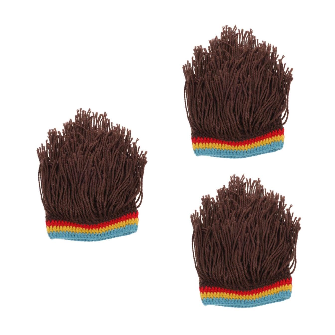 CALLARON Witzige Perückenkappe Beanie-Mütze Männer Bucket Hats Damen Hüte für Frauen warme Mütze Wollmütze weihnachtspräsente bescherung weihnachten Frauen Hut Damen Strickmütze Acryl