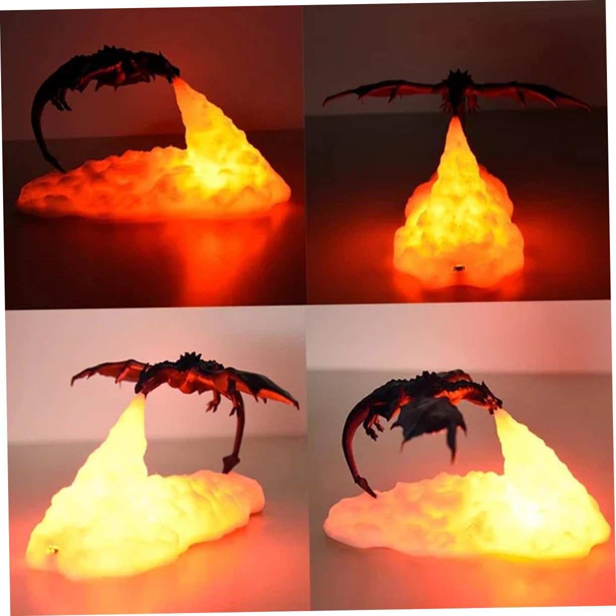 TEHAUX Lámpara de Noche LED Forma de Dinosaurio, Luz Táctil Recargable Usb, Decoración Delicada para Fiestas y Cumpleaños Infantiles