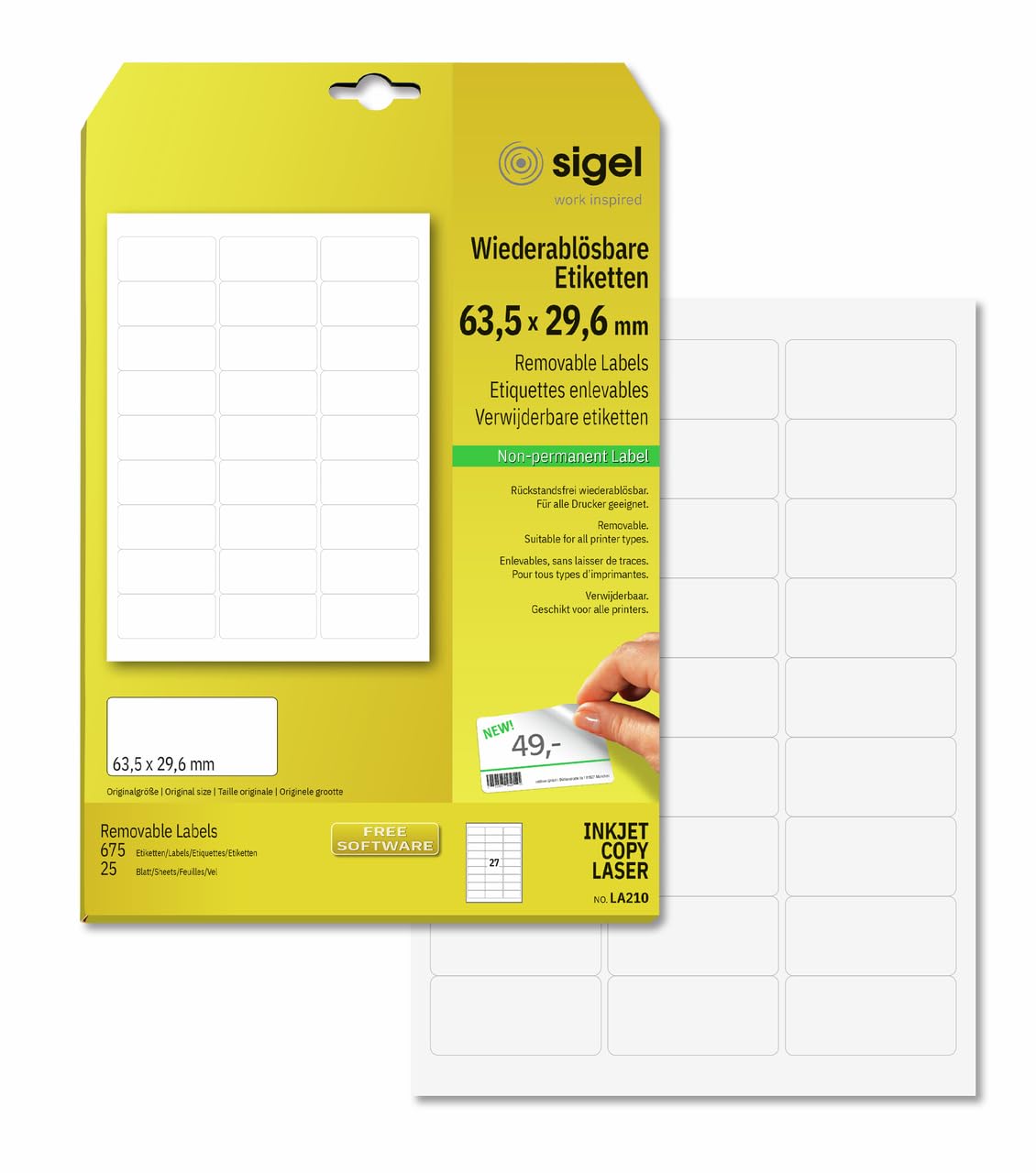 Sigel LA210 1547967 Paper Pads & Labels White 100 Sheets per Pad