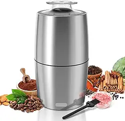 Moedor de Café Elétrico, Triturador de Café Portátil em Aço Inox, 110v, Alta Potência, Automático para Grãos, Sementes, Amendoim, Ervas, Máquina de Moer Grãos de Café 127v