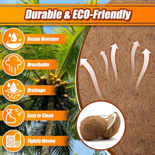 Coco Liner Roll, 16 x 160 Inch Coconut Fiber Liners for Planter Window Box Flower Basket, Natural Coco Coir Sheet Coco Mats for Animal Pet Pad, Reptile Carpet, Garden Decoration - 1