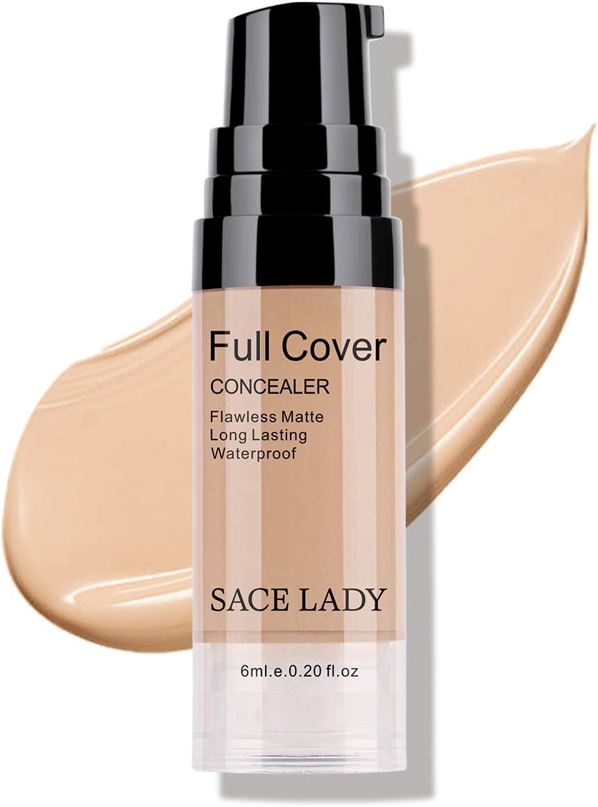 SACE LADY Under Eye Concealer Makeup, Full Coverage Anti-aging Long Lasting Concealer Correctors for Dark Circles Spots Face Make Up