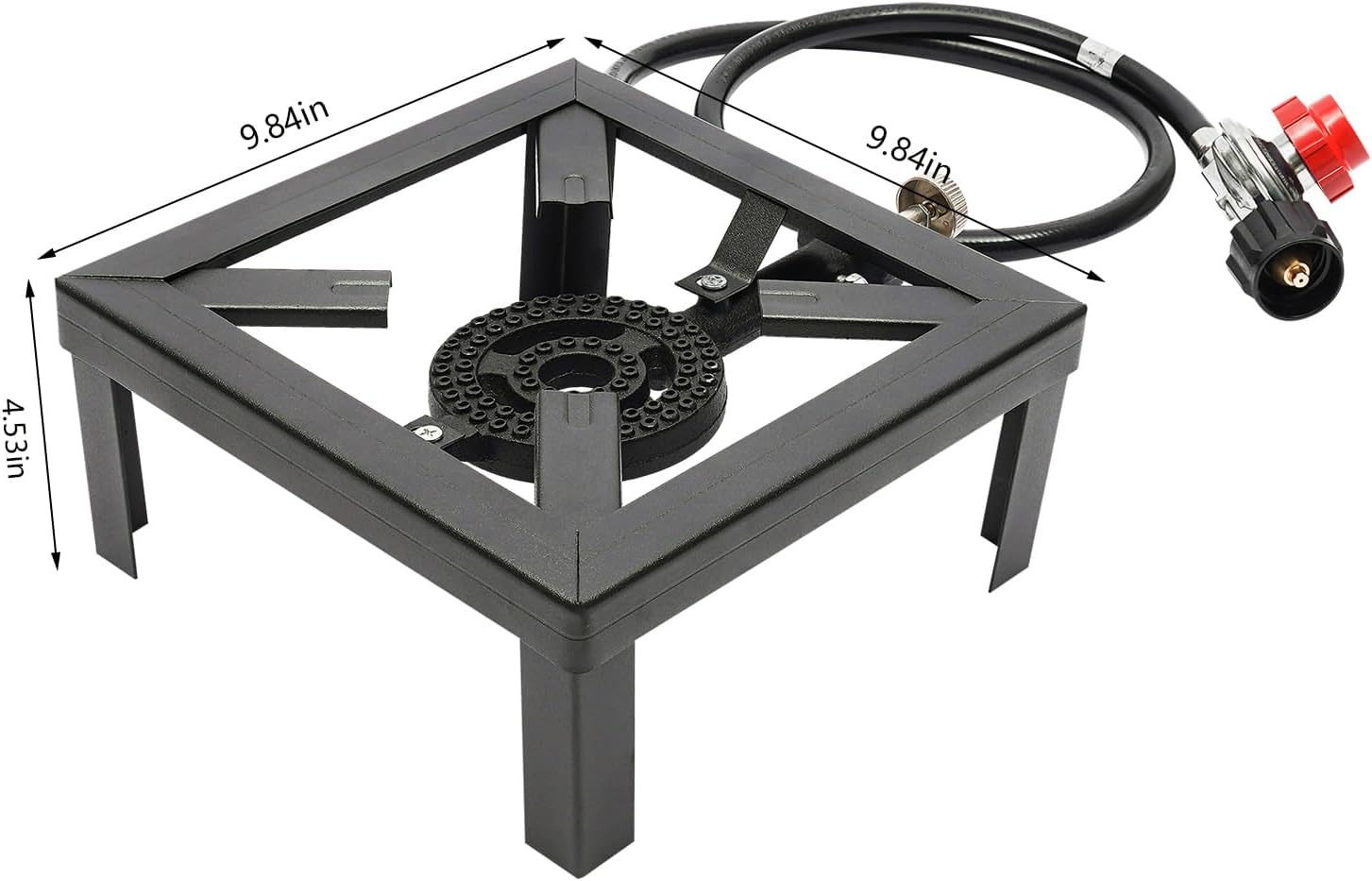 Propane Burner – 100,000 BTU High-Pressure Cast-Iron Single Stove, CSA-Approved 0-20 PSI Regulator & 4.1 ft Hose, Portable Outdoor Cooker for Camping, Turkey Fryers & Seafood Boils