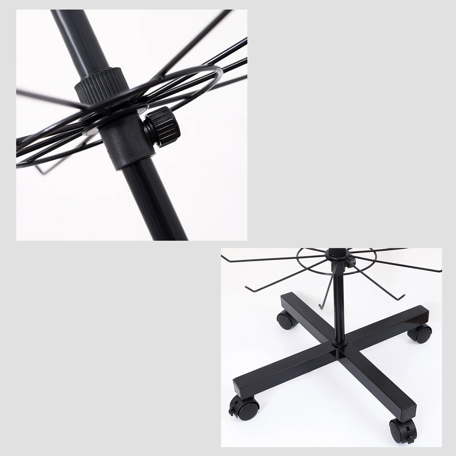 Présentoir Rotatif à 7 Niveaux,Etagère En Métal,Pour Porte-Clés,Bijoux,Événements Et Magasins,Mobile Et Réglable,Étagères Verticales Pour Les Magasins De Détail Et Les Supermarchés,Noir