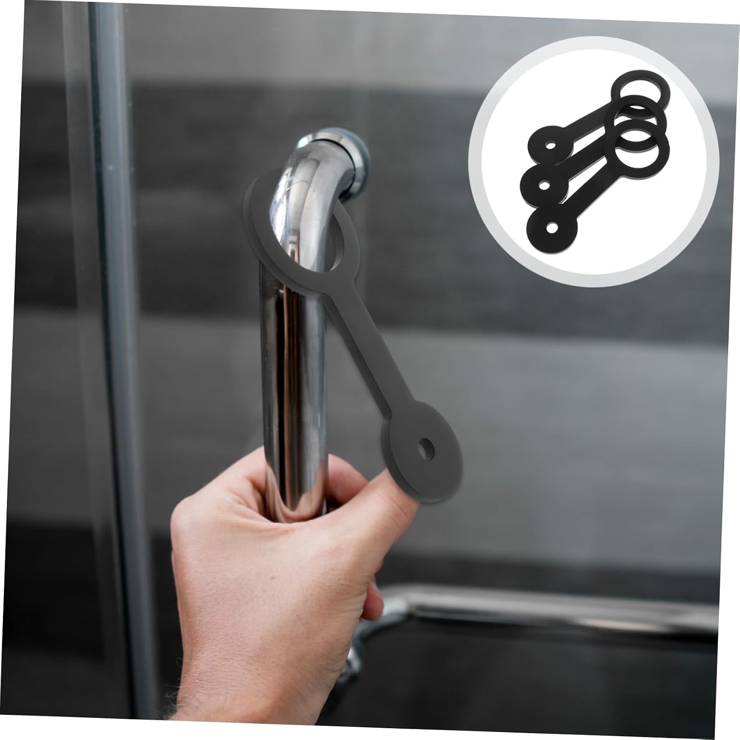 MAGICLULU 3pcs Flexible Rubber Shower Door Latch Silicone Travel Strap for Rv Motorhome and Trailer Showers Easy Installation Enhanced Security Compatible with Models
