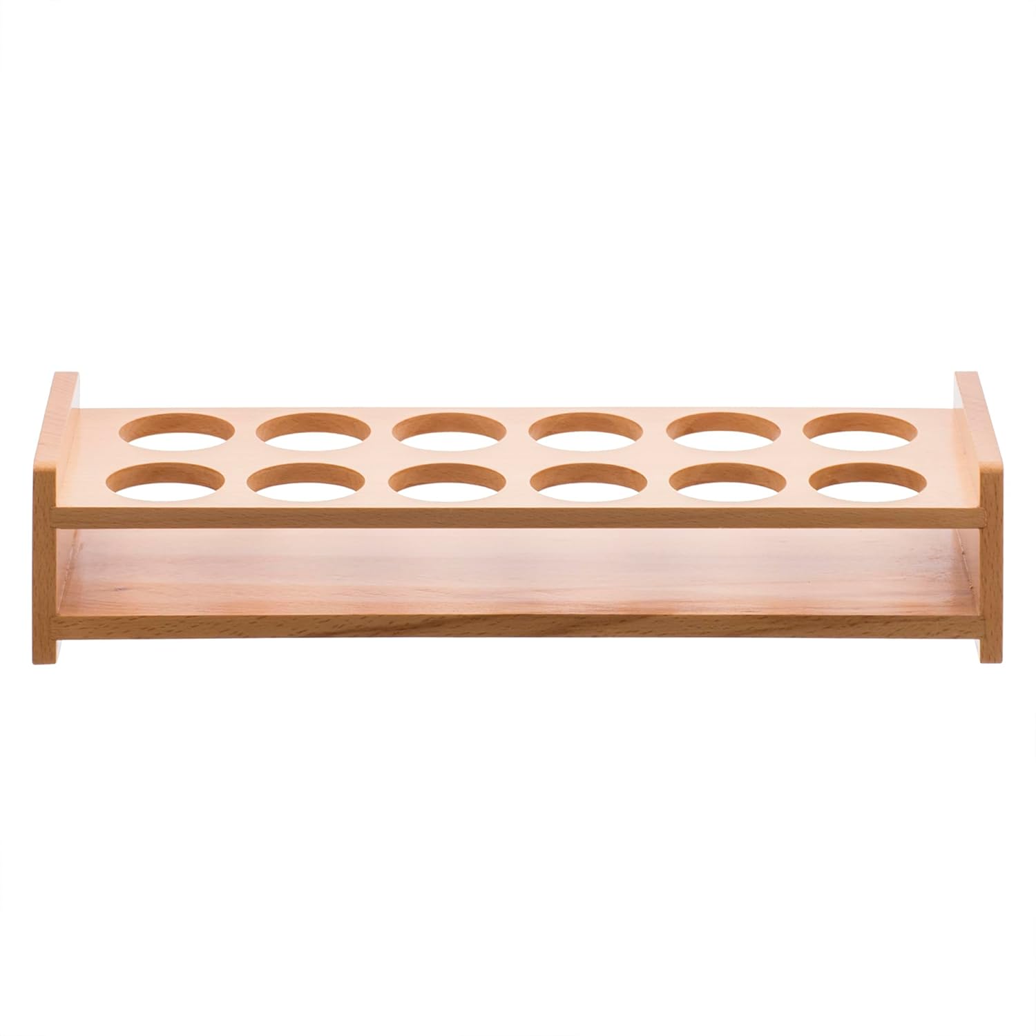 EISCO Wooden Bottle Stand - Fits 12 Bottles, up to 1.75" Diameter - Beechwood