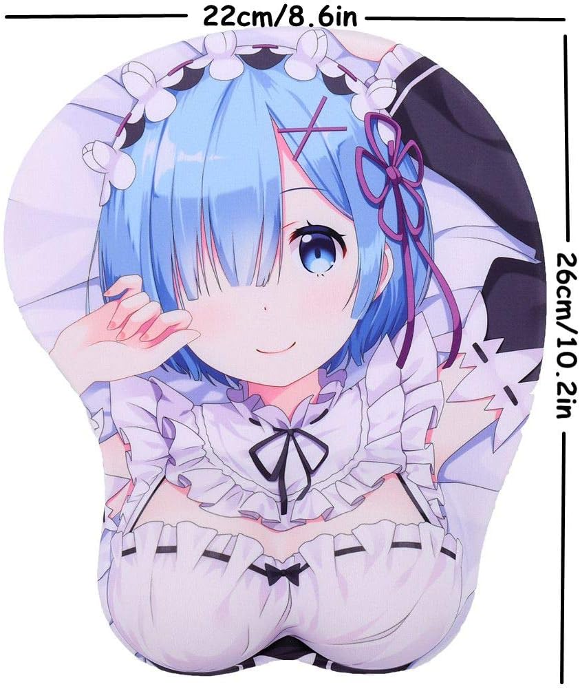 Authentic Crazy Deals BOO ACE Re: Zero Rem 3D Anime Mouse Pads with Wrist Rest Gaming Mousepads 2Way Skin (MK0017)