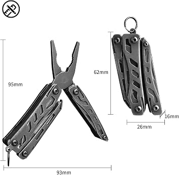 NexTool Mini Flaship Multi-Tool, Multi-Functional Pliers, 10 IN 1 Multi-Functional Tool, Folding Pliers, Stainless Steel, Good Durability, Foldable, Pocket Size, Portable Mini, Disaster Prevention