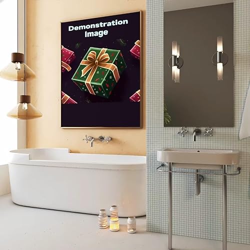 Miniatura 5 de Worihut Kits de pintura de diamantes 5D para adultos, árbol de Navidad brillante para bricolaje, arte de diamante redondo completo con accesorios y