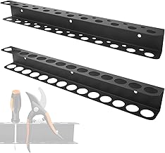 2 x 40 cm Wall Mounted Tool Holder, Screwdriver Holder with Screws and Expansion Tube, Screwdriver and Tweezers for Garage, Workshop, Shed, Black