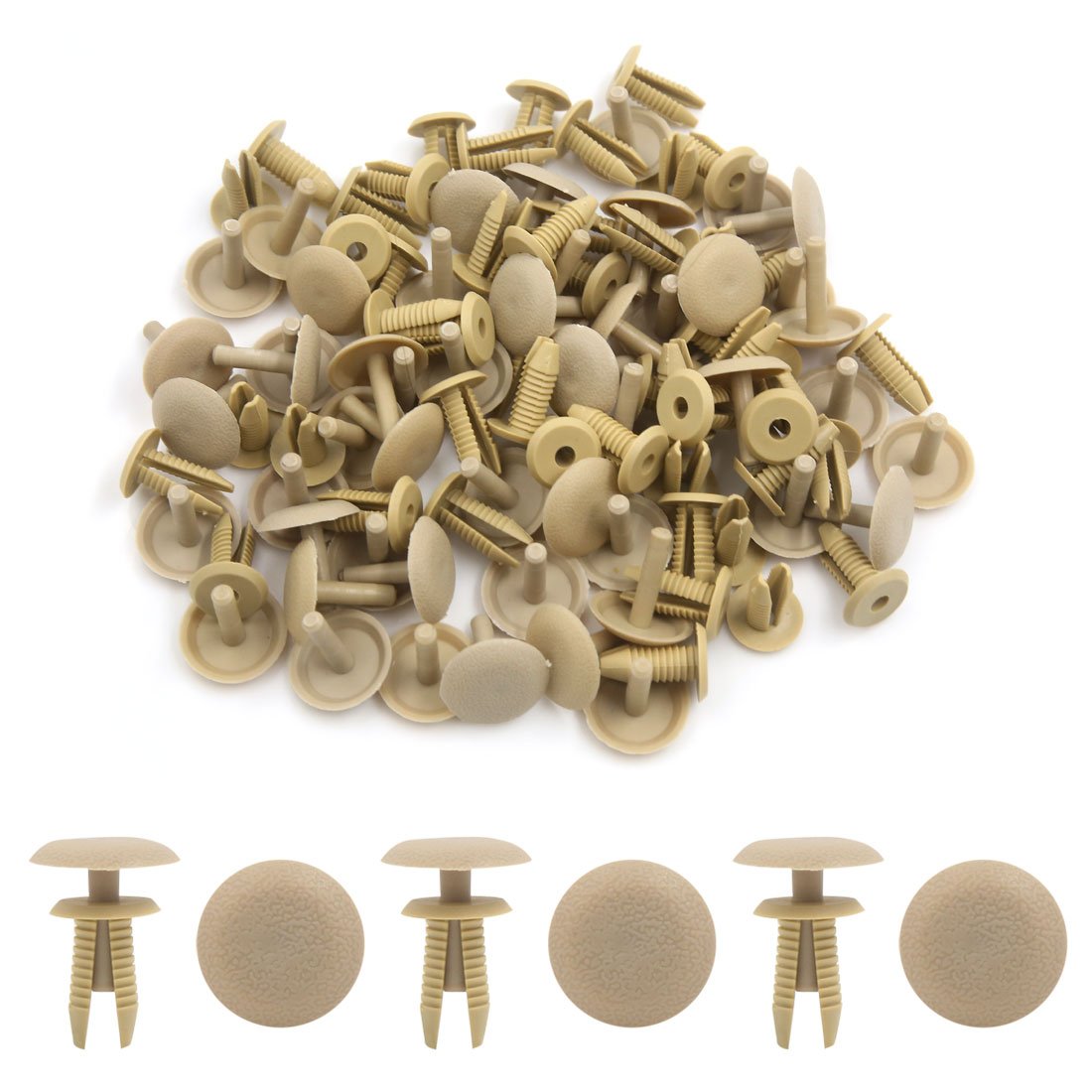sourcing map Rivets En Plastique Poussez Beige 50PCS Pour Pare-Chocs Camion | Beige, Autobus, Trains, Avions, Caravanes, Voitures, Type Poussez Dans Clips
