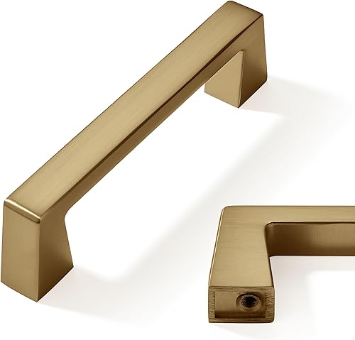 CABDM Paquete de 10 manijas de gabinete de cocina de 3-34 pulgadas, tiradores de bronce champán, tiradores de cajón, accesorios de gabinete de