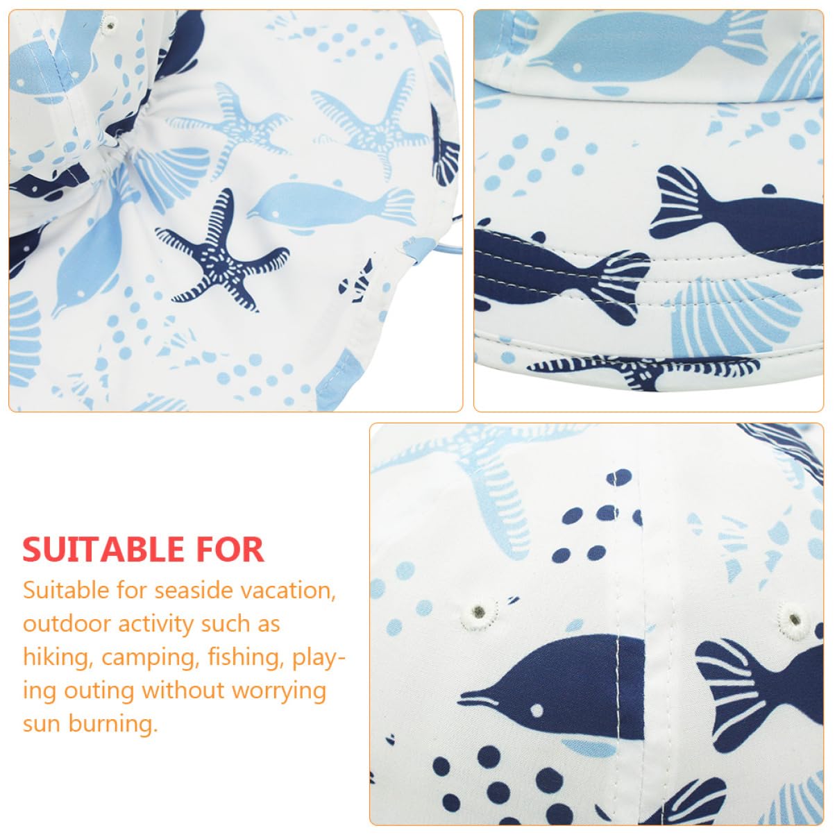 Parasol Sombrero de protección Solar Sombrero con Solapa en el Cuello Sombrero de Cubo de bebé Carpa de Playa para Bebe Sombrero de Pescador Sombrero al Aire Limpiar