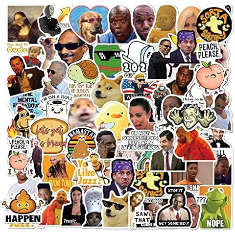 156pcs Funny Meme Vinyl Stickers Pack, Vine Stickers for Laptop, iPhone, Water Bottles, Computer, and Hydro Flask, DIY Decor for Bumper Wall (Meme) Cover