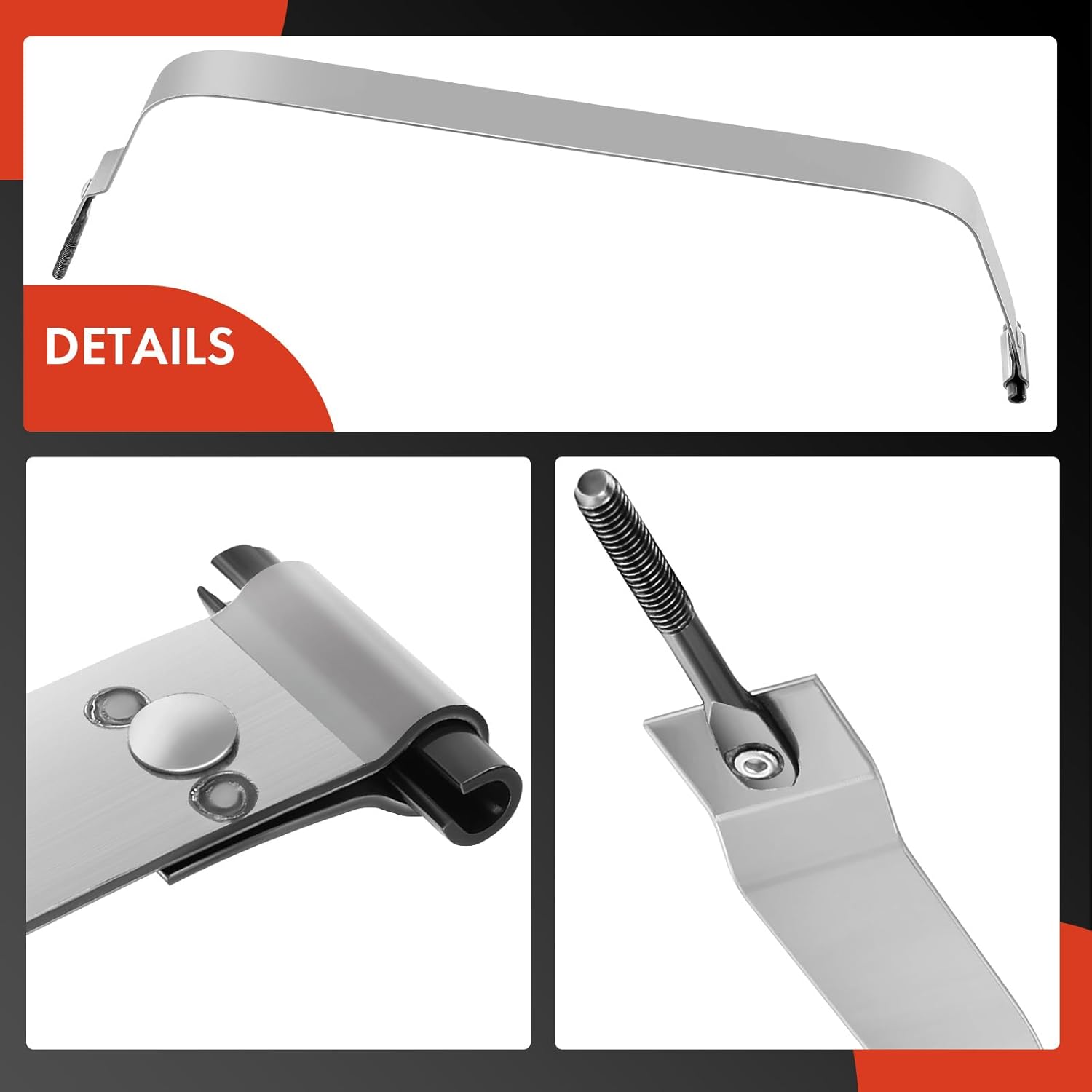 A-Premium Fuel Tank Straps W/ 2PCS Compatible with Jeep Wrangler [YJ Series] 1987 1988 1989 1990 1991 1992 1993 1994 1995 [OHV, 6Cyl 2.5L 4.0L 4.2L]