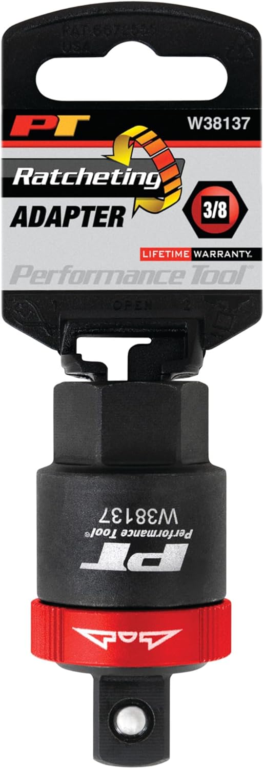 Performance Tool W38137 3/8-Inch Drive Ratcheting Adapter,Black