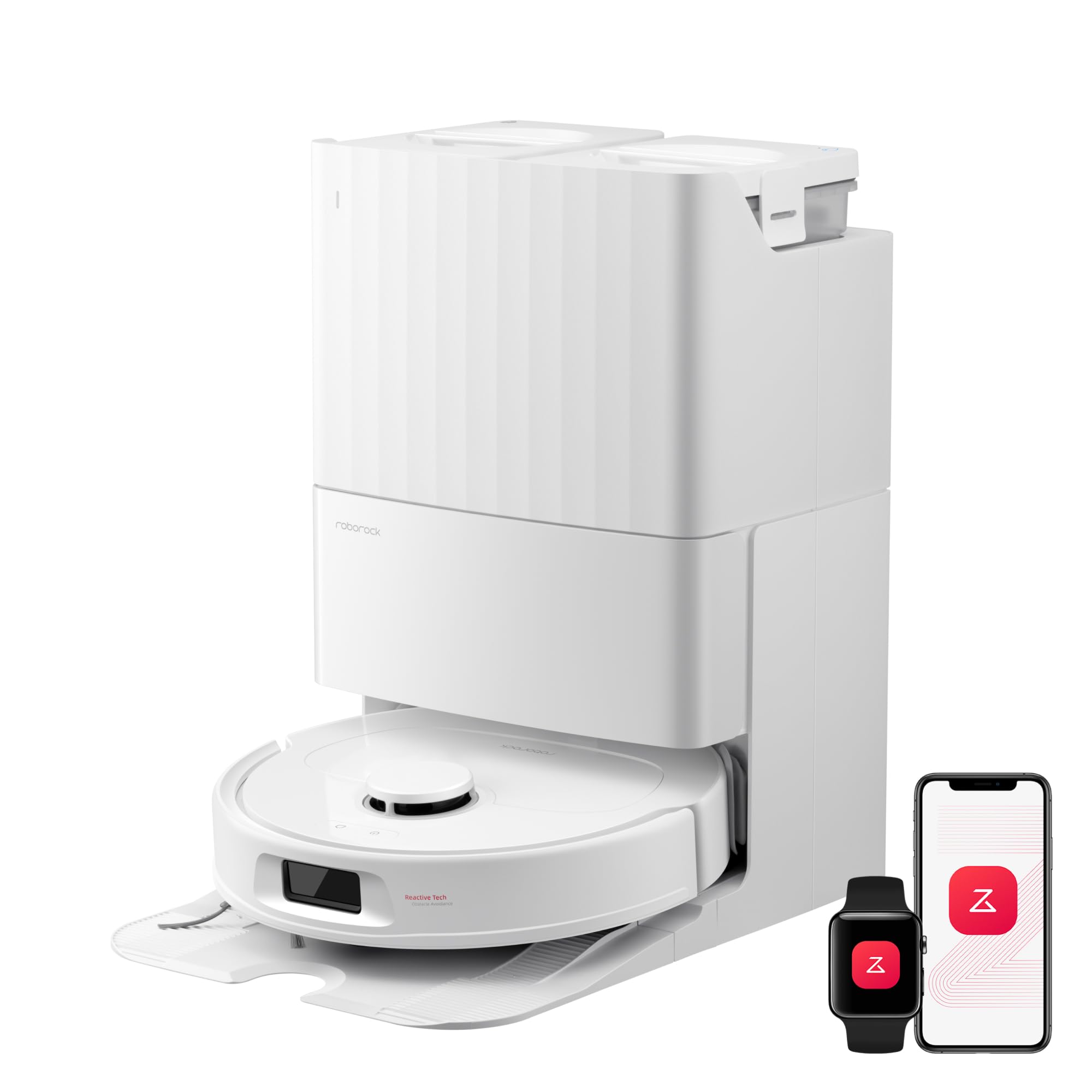 roborock Qrevo S Pro Robot Aspirateur Laveur, 18 500 Pa, 45 °C Séchage à l’air Chaud, 75 °C Autonettoyant à Haute Température, Évitement d'obstacles et Navigation Intelligente, Anti-enchevêtrements