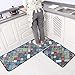 Produktbild LEEBEI Küche Teppiche Gummibeschichtung Dekorative rutschfeste Fußmatte Läufer Bereich Eingang Matten Sets (Böhmen, 15,7 × 23,6 Zoll + 15,7 × 47,2 Zoll)