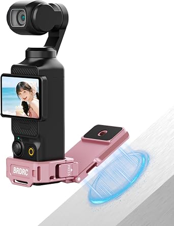 Pocket 3 4 4P Magnetic Mount Stand, for Xtra Muse Expansion Adapter Magnet Holder & Cold Shoe 180 Adjustable Handle Aluminum Metal Clamp Frame Case Desk Base for DJI Osmo Pink Accessories