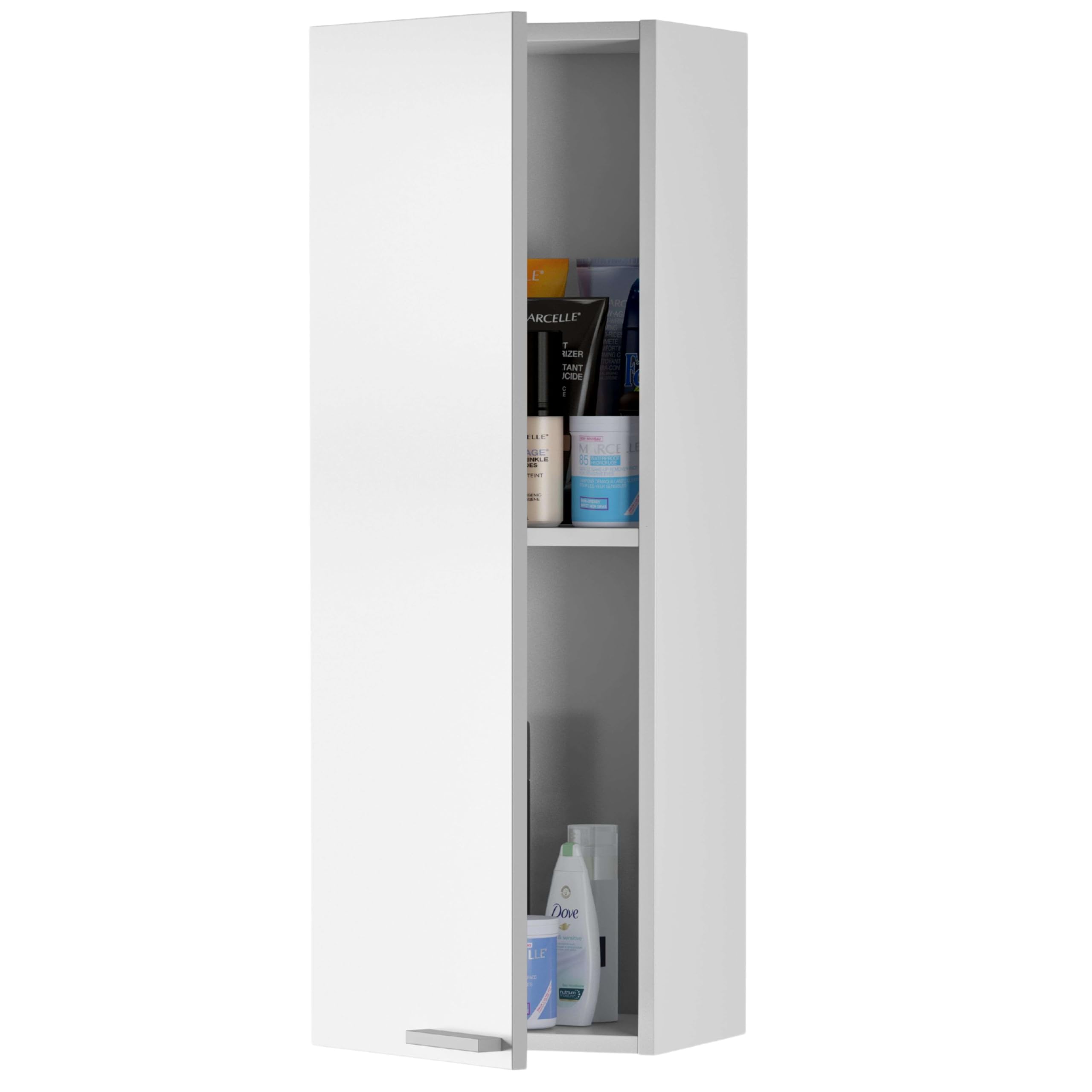 Columna de baño Koncept con 1 Puerta en Color Roble Canadian o Blanco Brillo 85x30x25 cm