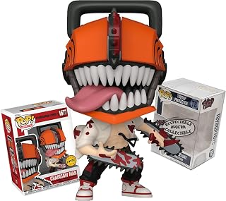 Funko Chase CSM Anime Bloody Chainsaw Hybrid Denji + ToyBop Pop Protector | Pop! Animation Vinyl (Bundled with Pro-Deluxe Clear Collector Case Box Collectible Gift Set) UV-Blocking Scratch-Resistant